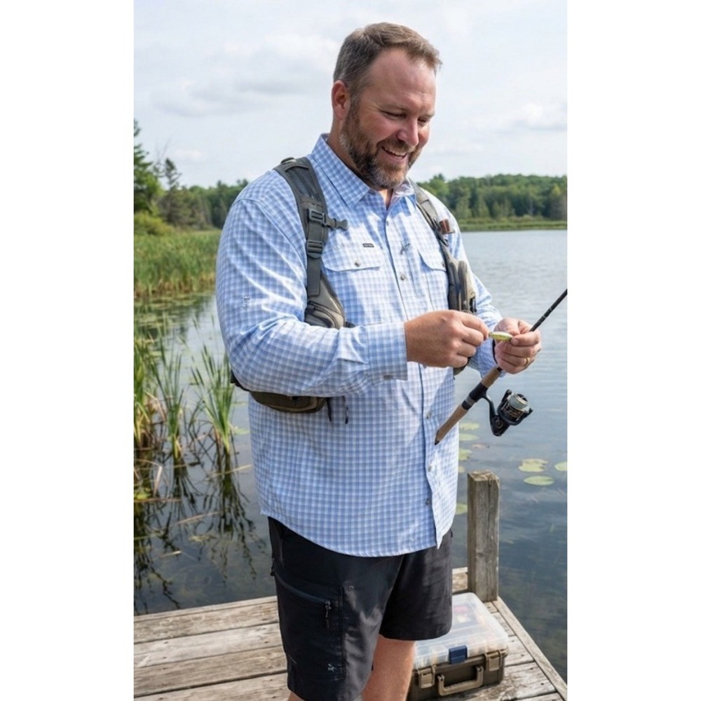 Poncho Fishing Shirt The Original Performance Nylon Lightweight Vented Sz 3XL